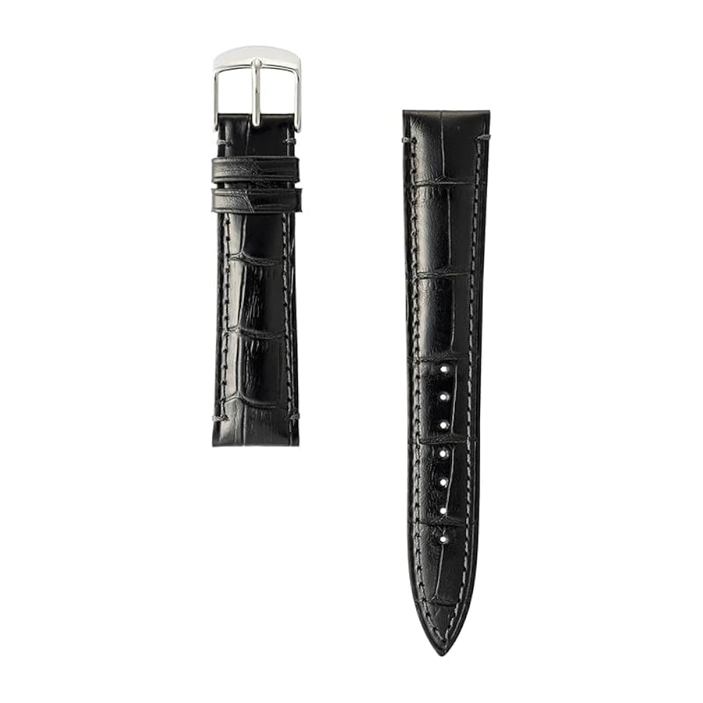 18mm パンチング イタリアン高品質カーフレザー本革 黒 & 白 新品 Amazon.co.jp: バンビ時計バンド BKE006 牛革型押し ブラック